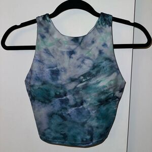 Athleta Women’s Conscious Crop Top Blue Tie Dye Mineral XS EUC